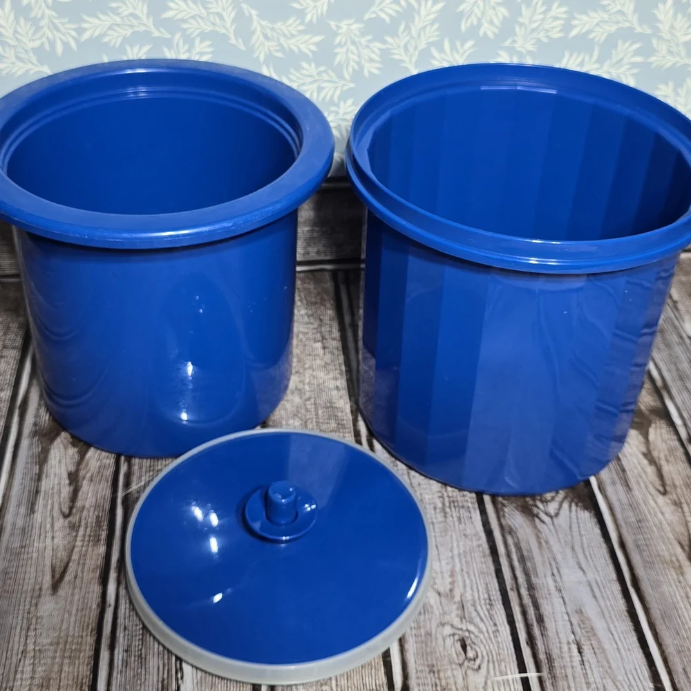 Vintage Tupperware Ice Bucket Blue 1683-3, 1684-2, 1418-1